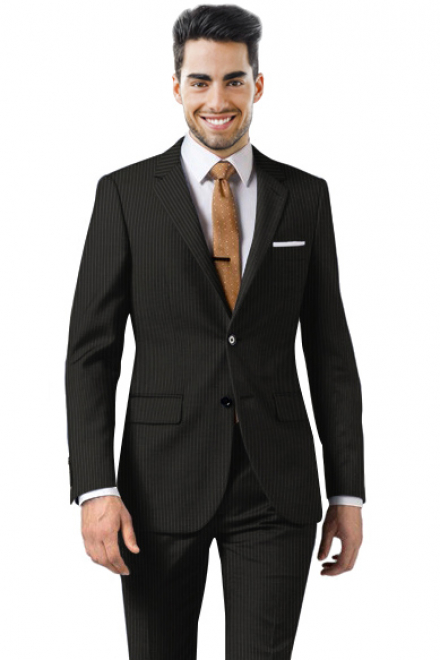 Basic Dapper Black Pinstripe Suit