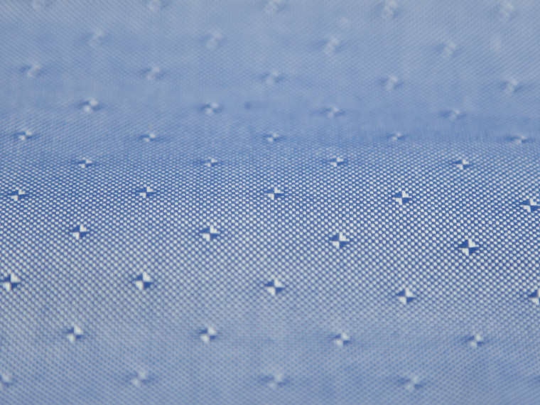 Ikon Print on Blue Oxford Custom Shirt